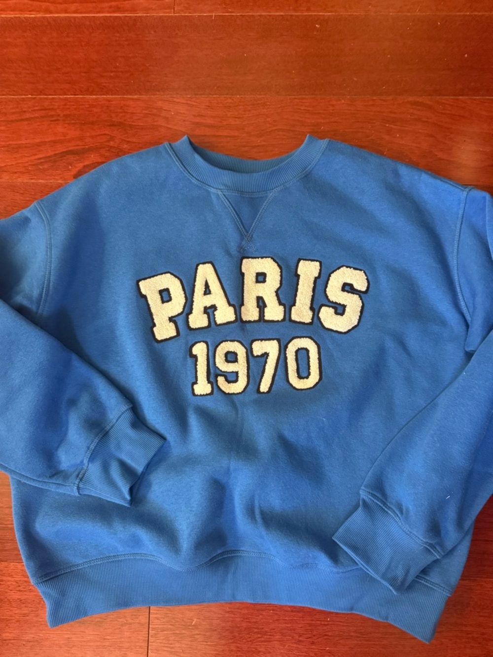 H&M Royal Blue Sweatshirt with Cream Tag Detail
